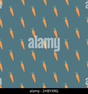 Carrot Vegetables seamless pattern. Vegetarian healthy bio food background, Vegan organic eco products. Vector illustration. Stock Vector