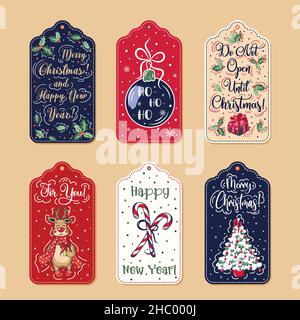 Christmas gifts tags. Gift labels. Stock Vector