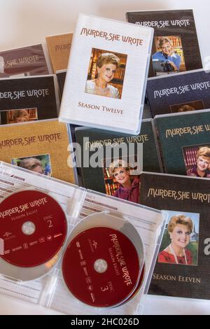 Angela Lansbury starred in the successful TV series 'Murder, She Wrote' that led to DVDs and books, USA Stock Photo