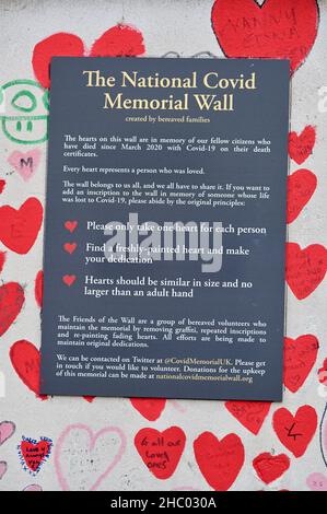 The National Covid Memorial Wall, North Wing, Lambeth Palace Road, London. UK Stock Photo