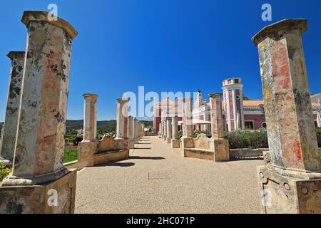 Structure imitating ruins of Milreu Roman archaeological site. Estoi parish-Faro-Algarve-Portugal-016 Stock Photo