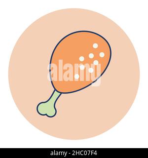 Chicken leg flat icon. Farm animal sign. Graph symbol for your web site design, logo, app, UI. Vector illustration Stock Vector
