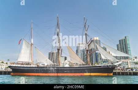 Historic Tall Ship The Star of India docked at Maritime Museum of San Diego Stock Photo