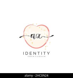 AZ Handwriting logo vector art of initial signature, wedding, fashion, jewerly, boutique, floral and botanical with creative template for any company Stock Vector