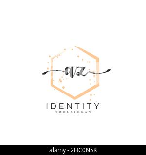 AZ Handwriting logo vector art of initial signature, wedding, fashion, jewerly, boutique, floral and botanical with creative template for any company Stock Vector