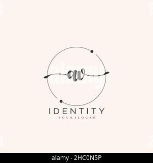 AV Handwriting logo vector art of initial signature, wedding, fashion, jewerly, boutique, floral and botanical with creative template for any company Stock Vector
