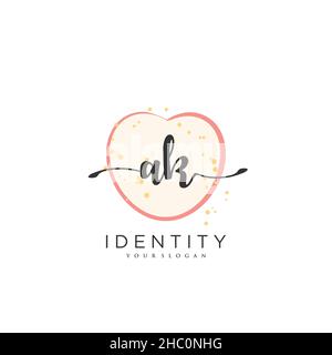 AK Handwriting logo vector art of initial signature, wedding, fashion, jewerly, boutique, floral and botanical with creative template for any company Stock Vector