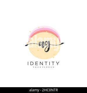 AG Handwriting logo vector art of initial signature, wedding, fashion, jewerly, boutique, floral and botanical with creative template for any company Stock Vector