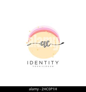 AE Handwriting logo vector art of initial signature, wedding, fashion, jewerly, boutique, floral and botanical with creative template for any company Stock Vector