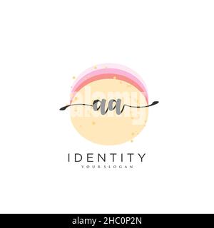 AA Handwriting logo vector art of initial signature, wedding, fashion, jewerly, boutique, floral and botanical with creative template for any company Stock Vector