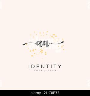 AA Handwriting logo vector art of initial signature, wedding, fashion, jewerly, boutique, floral and botanical with creative template for any company Stock Vector