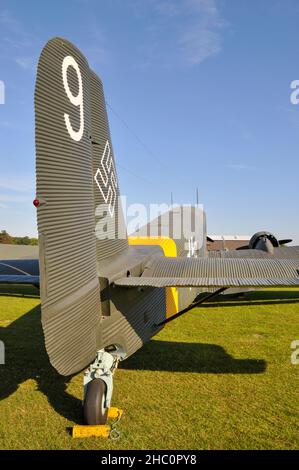 Junkers Ju 52 transport plane in German Luftwaffe Second World War military colour scheme. Actually a French built Amiot AAC.1 Toucan Stock Photo