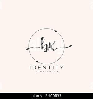 BX Handwriting logo vector art of initial signature, wedding, fashion, jewerly, boutique, floral and botanical with creative template for any company Stock Vector