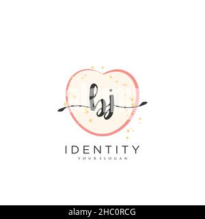 BJ Handwriting logo vector art of initial signature, wedding, fashion, jewerly, boutique, floral and botanical with creative template for any company Stock Vector