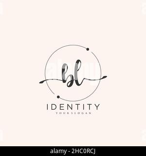BL Handwriting logo vector art of initial signature, wedding, fashion, jewerly, boutique, floral and botanical with creative template for any company Stock Vector