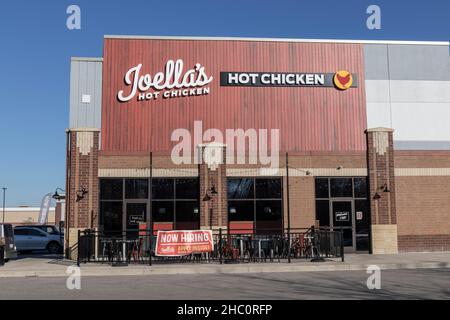 Westfield - Circa December 2021: Joella's Hot Chicken location. Joella's Hot Chicken is a chain of fried chicken restaurants that originated in Louisv Stock Photo