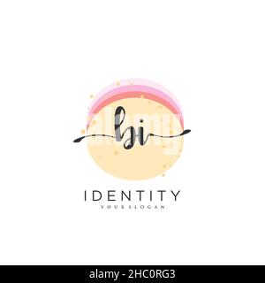 BI Handwriting logo vector art of initial signature, wedding, fashion, jewerly, boutique, floral and botanical with creative template for any company Stock Vector