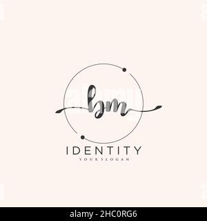 BM Handwriting logo vector art of initial signature, wedding, fashion, jewerly, boutique, floral and botanical with creative template for any company Stock Vector
