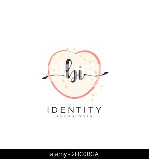 BI Handwriting logo vector art of initial signature, wedding, fashion, jewerly, boutique, floral and botanical with creative template for any company Stock Vector