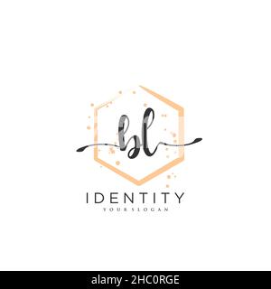 BL Handwriting logo vector art of initial signature, wedding, fashion, jewerly, boutique, floral and botanical with creative template for any company Stock Vector