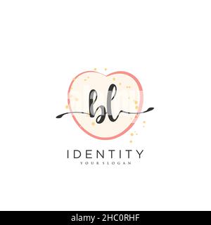 BL Handwriting logo vector art of initial signature, wedding, fashion, jewerly, boutique, floral and botanical with creative template for any company Stock Vector