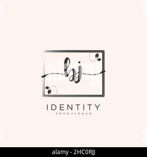 BJ Handwriting logo vector art of initial signature, wedding, fashion, jewerly, boutique, floral and botanical with creative template for any company Stock Vector