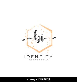 BI Handwriting logo vector art of initial signature, wedding, fashion, jewerly, boutique, floral and botanical with creative template for any company Stock Vector
