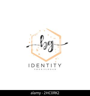 BG Handwriting logo vector art of initial signature, wedding, fashion, jewerly, boutique, floral and botanical with creative template for any company Stock Vector