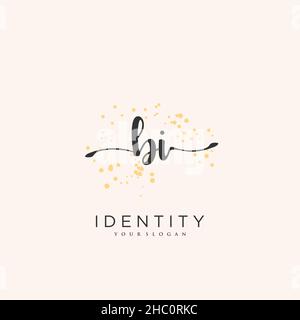 BI Handwriting logo vector art of initial signature, wedding, fashion, jewerly, boutique, floral and botanical with creative template for any company Stock Vector