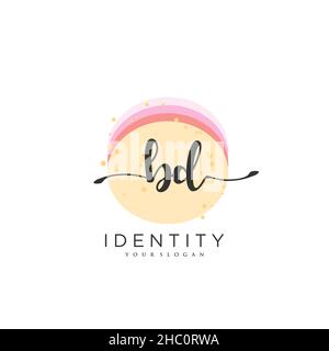 BD Handwriting logo vector art of initial signature, wedding, fashion, jewerly, boutique, floral and botanical with creative template for any company Stock Vector
