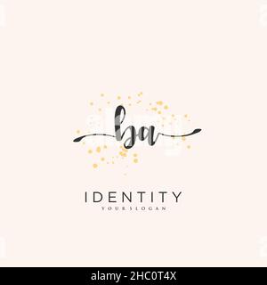 BA Handwriting logo vector art of initial signature, wedding, fashion, jewerly, boutique, floral and botanical with creative template for any company Stock Vector