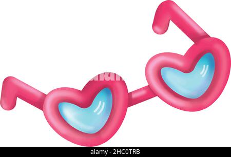Simple pink heart shaped glasses Stock Vector