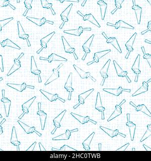 Vector white cake shovel knife simple seamless repeat pattern with canvas background 01. Perfect for fabric, scrapbooking and wallpaper projects. Stock Vector