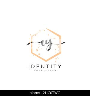 CY Handwriting logo vector art of initial signature, wedding, fashion, jewerly, boutique, floral and botanical with creative template for any company Stock Vector