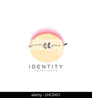 CC Handwriting logo vector art of initial signature, wedding, fashion, jewerly, boutique, floral and botanical with creative template for any company Stock Vector
