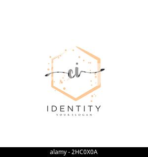 CI Handwriting logo vector art of initial signature, wedding, fashion, jewerly, boutique, floral and botanical with creative template for any company Stock Vector