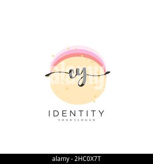 CY Handwriting logo vector art of initial signature, wedding, fashion, jewerly, boutique, floral and botanical with creative template for any company Stock Vector