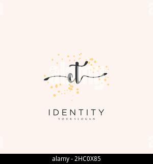 CT Handwriting logo vector art of initial signature, wedding, fashion, jewerly, boutique, floral and botanical with creative template for any company Stock Vector