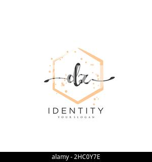 DZ Handwriting logo vector art of initial signature, wedding, fashion, jewerly, boutique, floral and botanical with creative template for any company Stock Vector