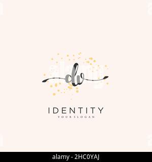 DV Handwriting logo vector art of initial signature, wedding, fashion, jewerly, boutique, floral and botanical with creative template for any company Stock Vector