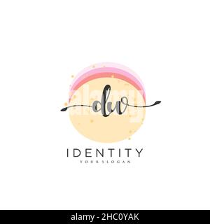 DW Handwriting logo vector art of initial signature, wedding, fashion, jewerly, boutique, floral and botanical with creative template for any company Stock Vector