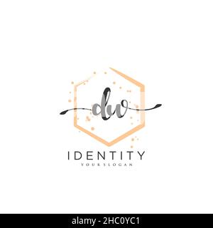 DW Handwriting logo vector art of initial signature, wedding, fashion, jewerly, boutique, floral and botanical with creative template for any company Stock Vector