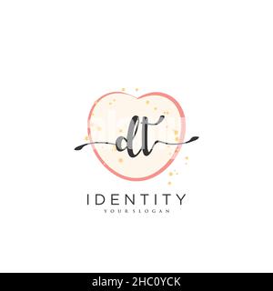 DT Handwriting logo vector art of initial signature, wedding, fashion, jewerly, boutique, floral and botanical with creative template for any company Stock Vector