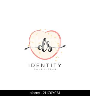 DS Handwriting logo vector art of initial signature, wedding, fashion, jewerly, boutique, floral and botanical with creative template for any company Stock Vector