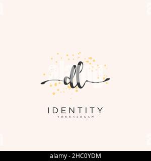 DL Handwriting logo vector art of initial signature, wedding, fashion, jewerly, boutique, floral and botanical with creative template for any company Stock Vector
