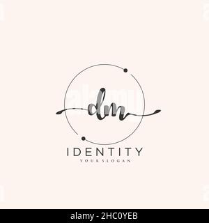 DM Handwriting logo vector art of initial signature, wedding, fashion, jewerly, boutique, floral and botanical with creative template for any company Stock Vector