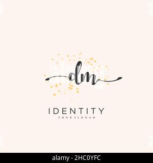 DM Handwriting logo vector art of initial signature, wedding, fashion, jewerly, boutique, floral and botanical with creative template for any company Stock Vector