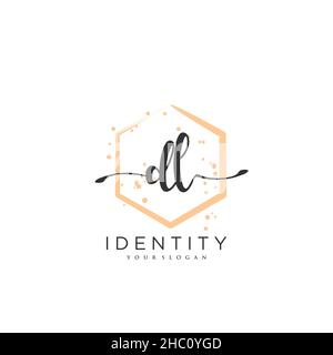DL Handwriting logo vector art of initial signature, wedding, fashion, jewerly, boutique, floral and botanical with creative template for any company Stock Vector