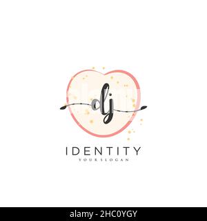 DJ Handwriting logo vector art of initial signature, wedding, fashion, jewerly, boutique, floral and botanical with creative template for any company Stock Vector