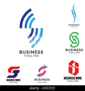 S letter based theme logo set. vector volume 1 Stock Vector